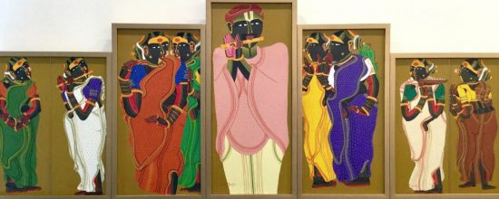 T. Vaikuntam 28 x 73 Inches Acrylic on canvas