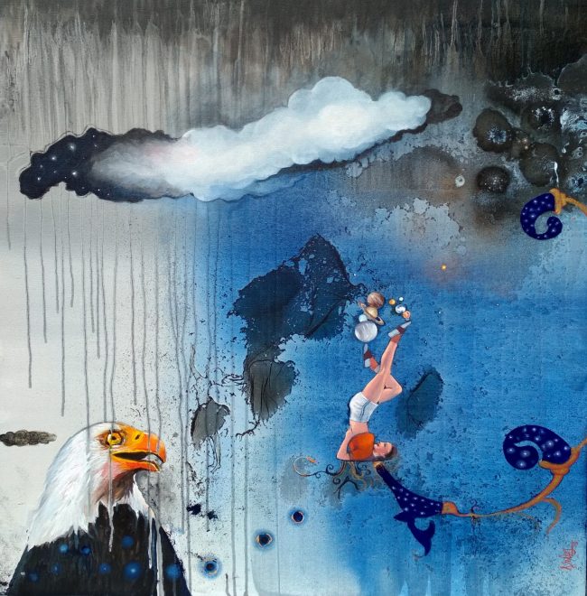 Sudhanshu Sutar 36 x 36 Inches Acrylic and fabric on canvas 2019