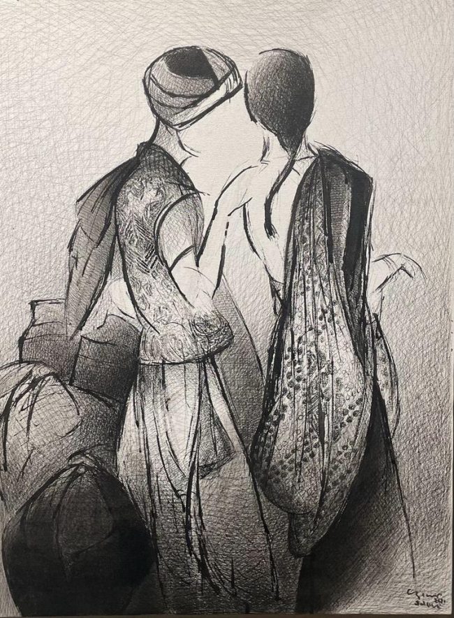 Vrindavan Salonki, Acrylic on canvas, 26 x 20 inches , 2021